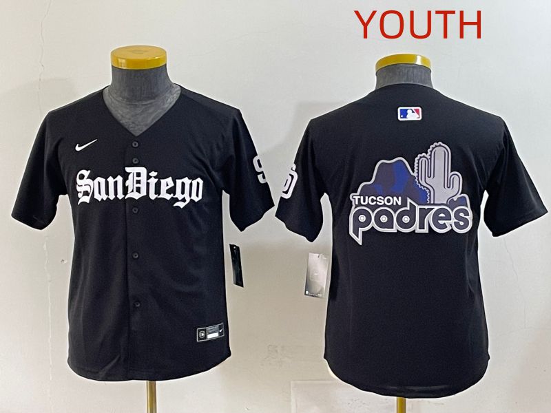 Youth 2025 San Diego Padres Blank Black Five generations Joint Name Nike MLB Jersey style 9